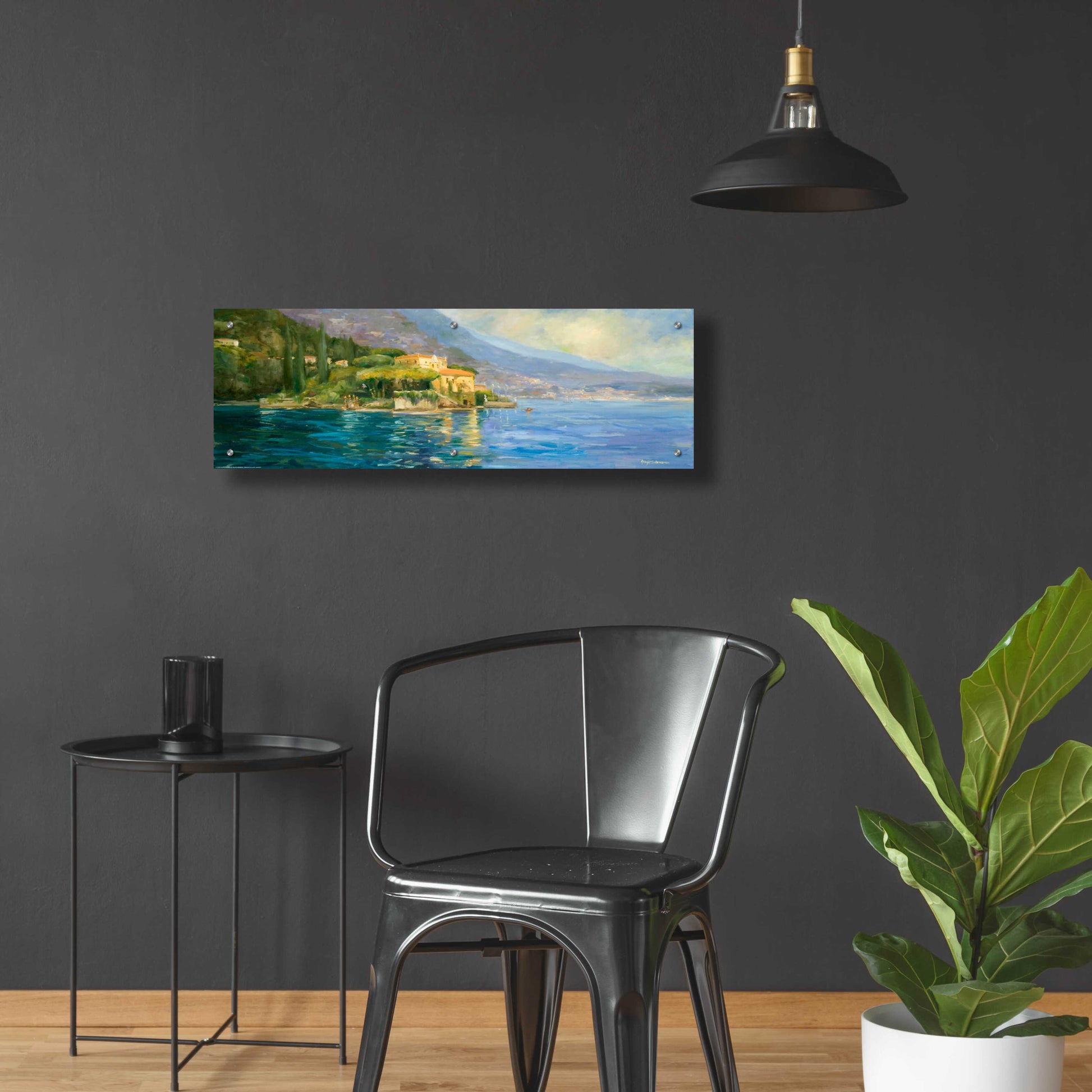 Epic Art 'Lake Como' by Allayn Stevens, Acrylic Glass Wall Art,36x12