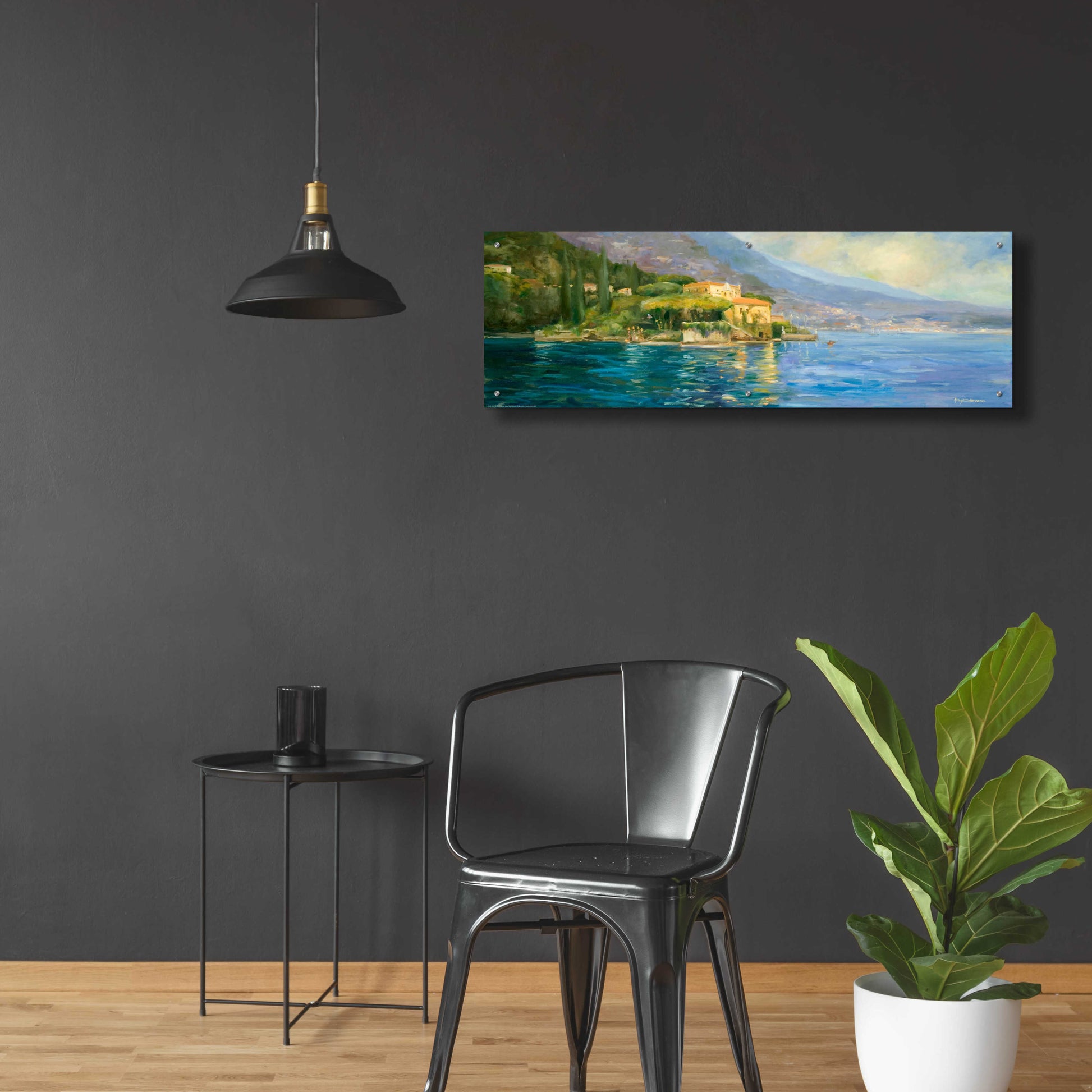 Epic Art 'Lake Como' by Allayn Stevens, Acrylic Glass Wall Art,48x16