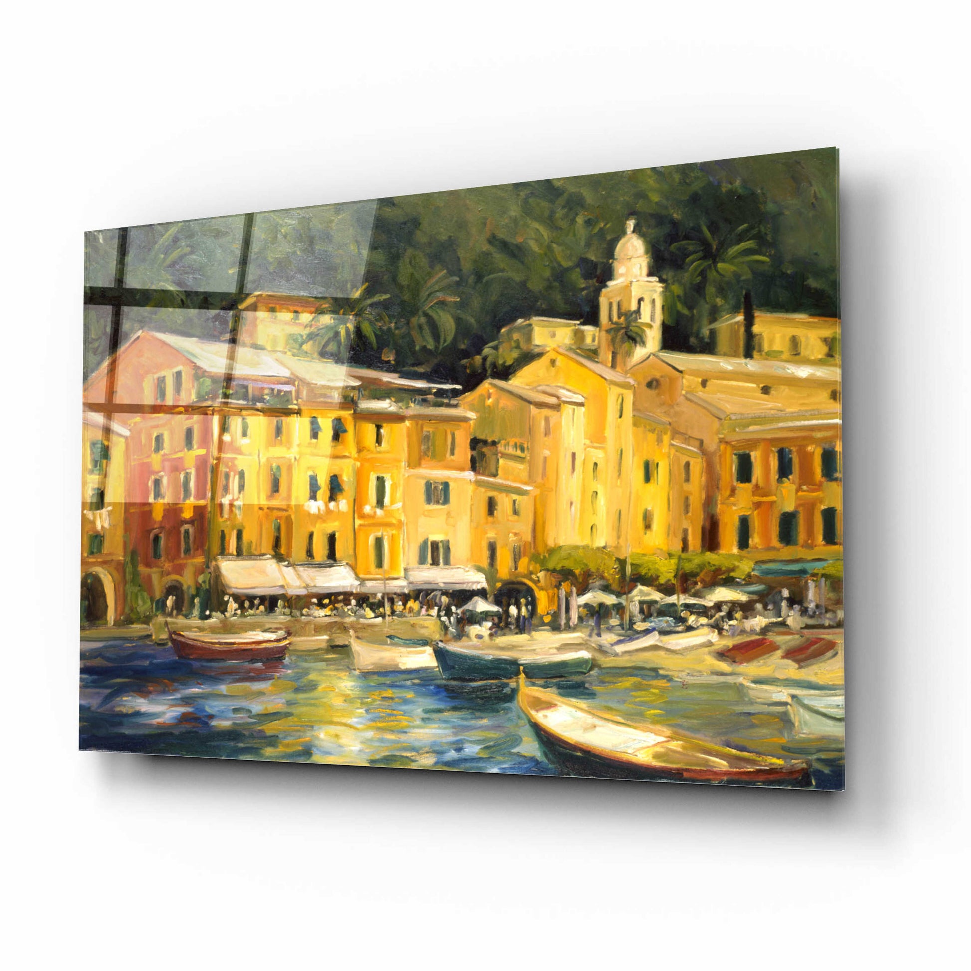 Epic Art 'Lake Como Hotel' by Allayn Stevens, Acrylic Glass Wall Art,16x12