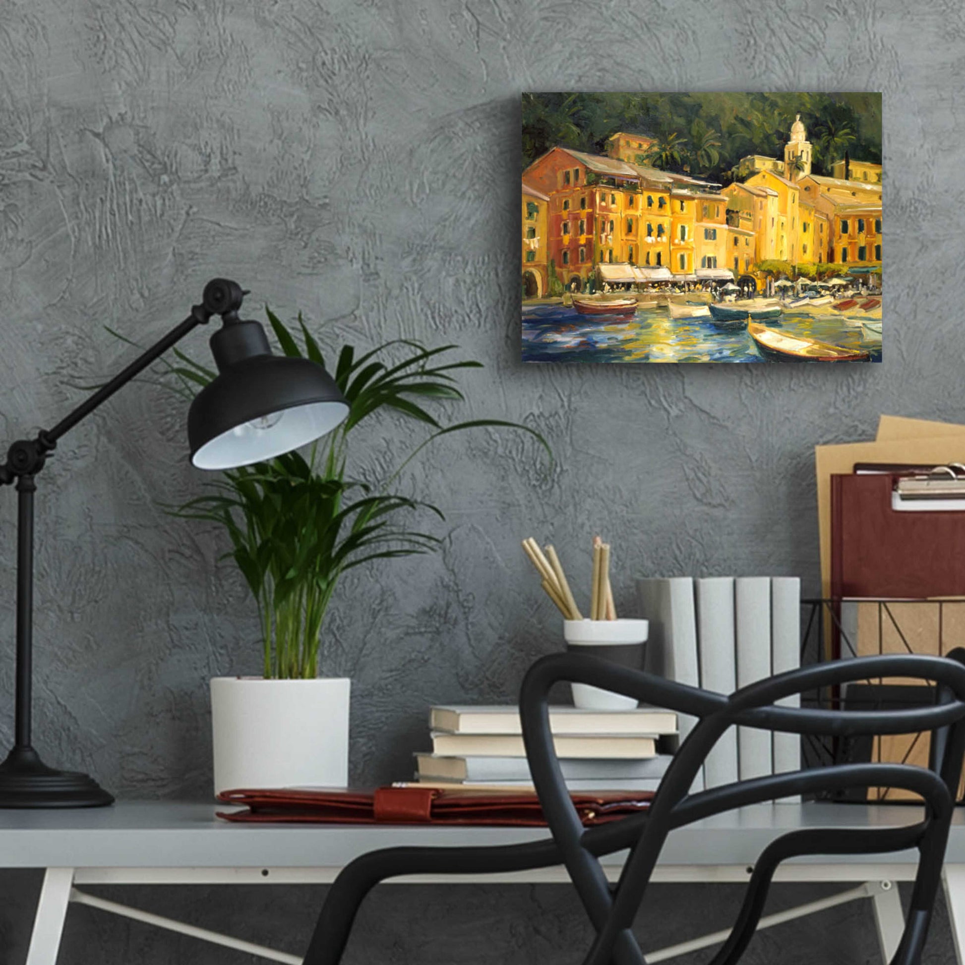 Epic Art 'Lake Como Hotel' by Allayn Stevens, Acrylic Glass Wall Art,16x12