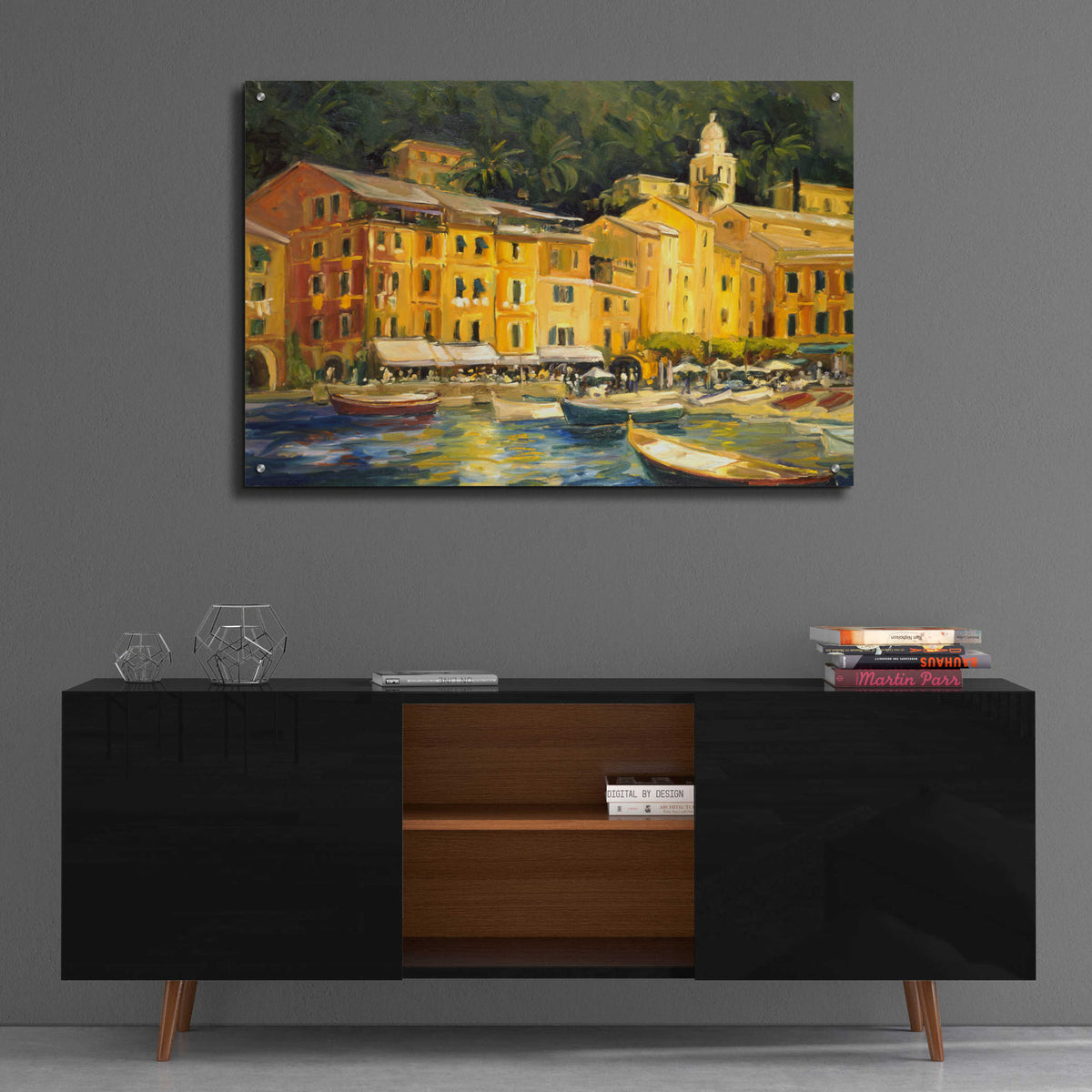 Lake Como Hotel by Allayn Stevens - 36x24 acrylic wall art in a room