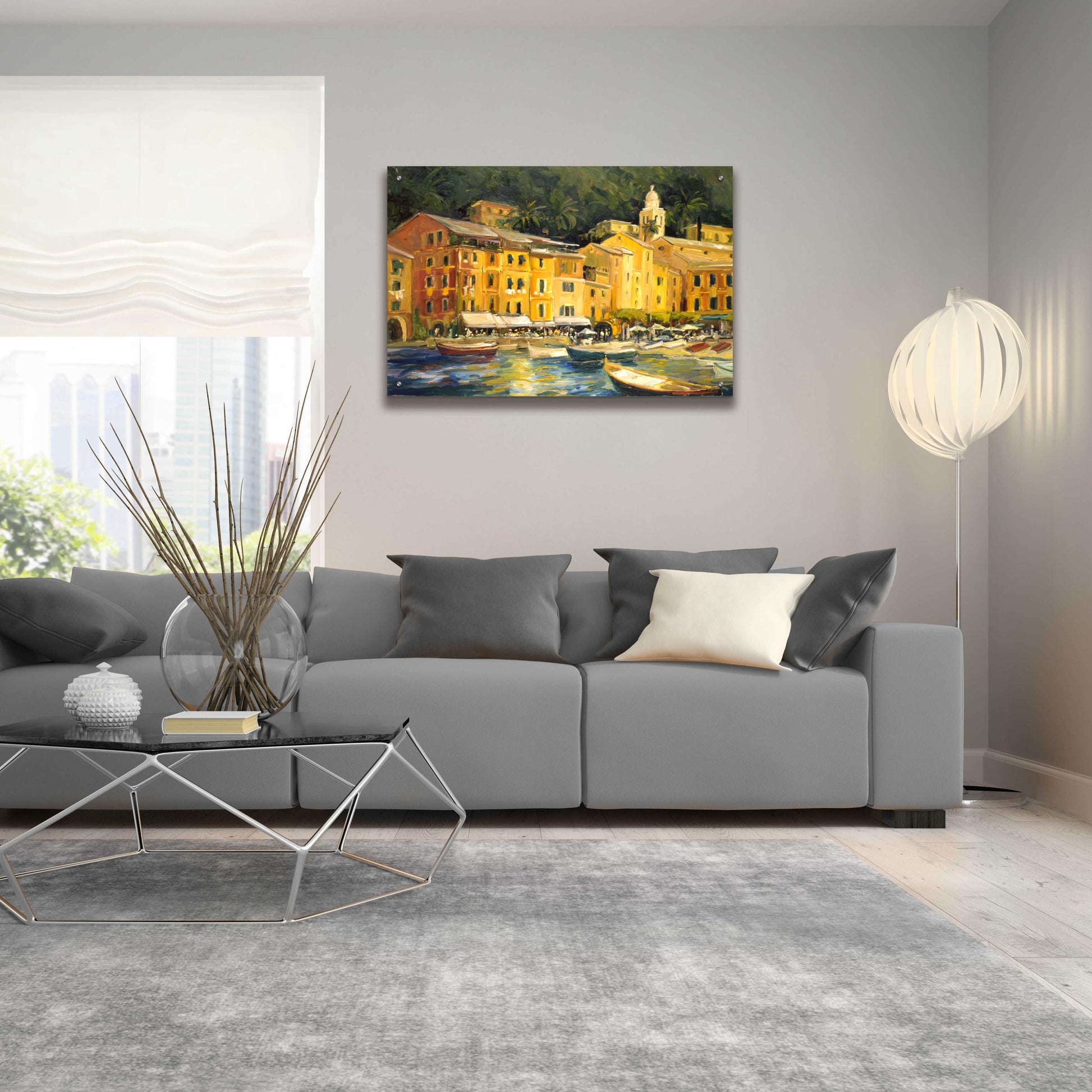 Epic Art 'Lake Como Hotel' by Allayn Stevens, Acrylic Glass Wall Art,36x24