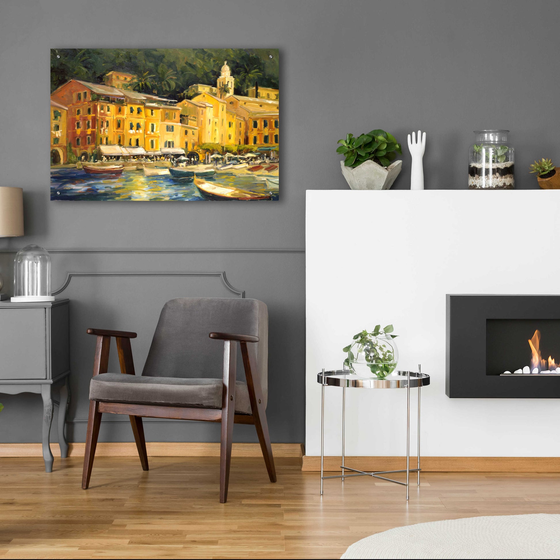 Epic Art 'Lake Como Hotel' by Allayn Stevens, Acrylic Glass Wall Art,36x24