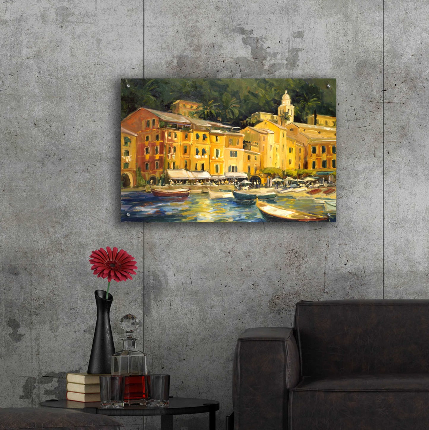 Epic Art 'Lake Como Hotel' by Allayn Stevens, Acrylic Glass Wall Art,36x24