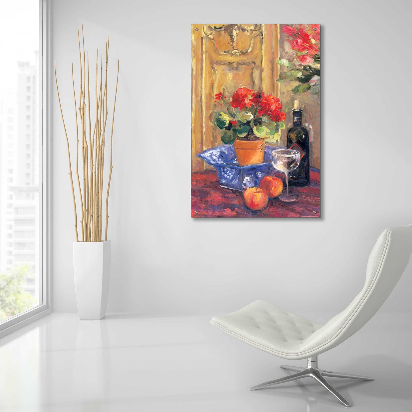 Epic Art 'Red Flowers 2' by Allayn Stevens, Acrylic Glass Wall Art,24x36