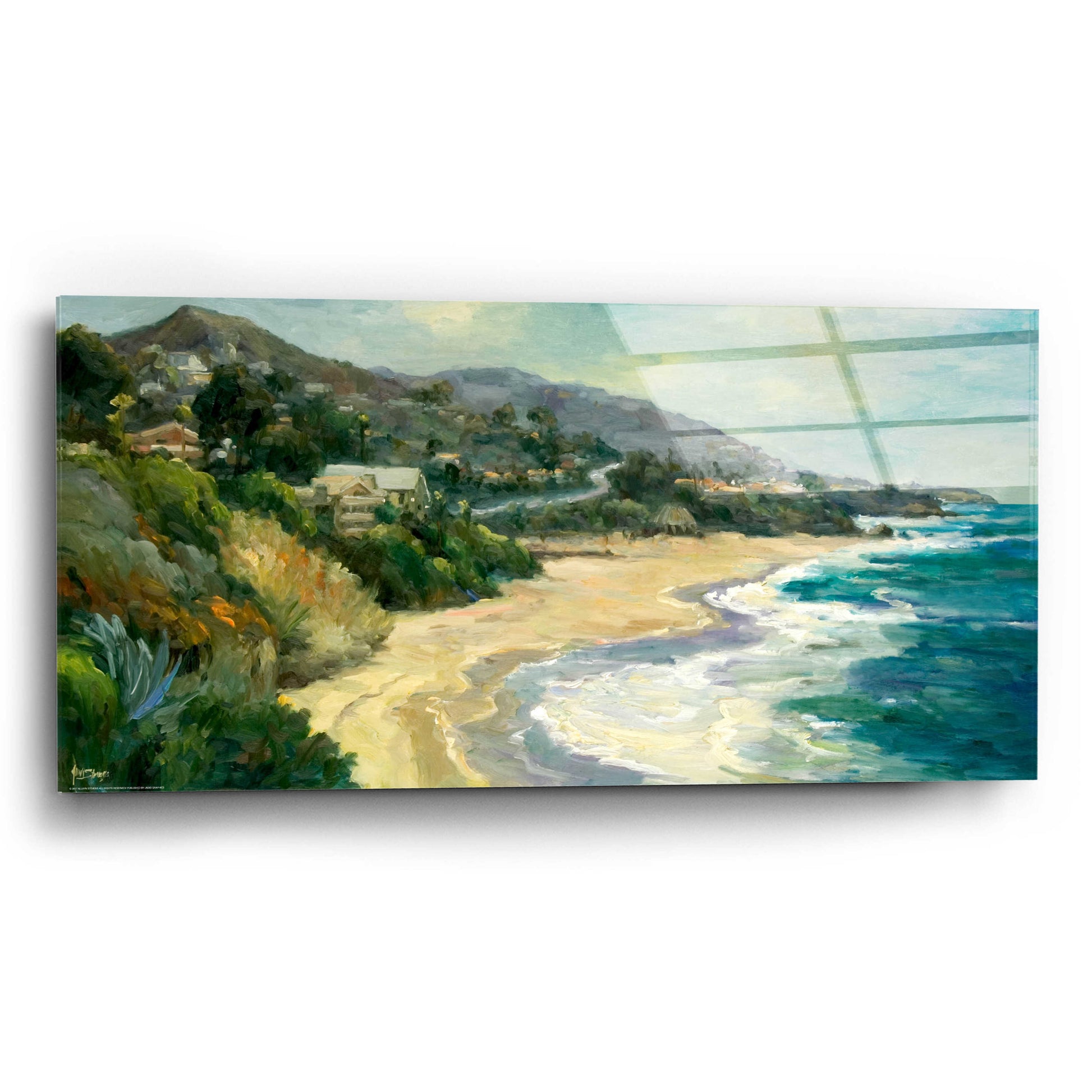 Epic Art 'Seaside Cove' by Allayn Stevens, Acrylic Glass Wall Art,24x12