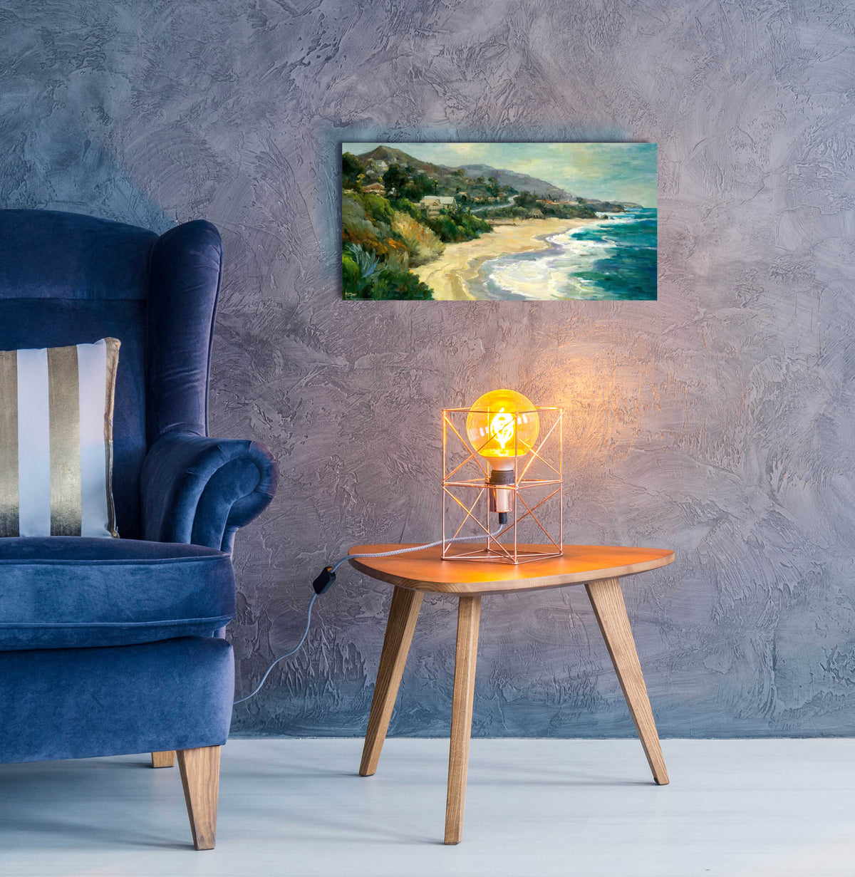 Seaside Cove by Allayn Stevens - 24x12 acrylic wall art in a room