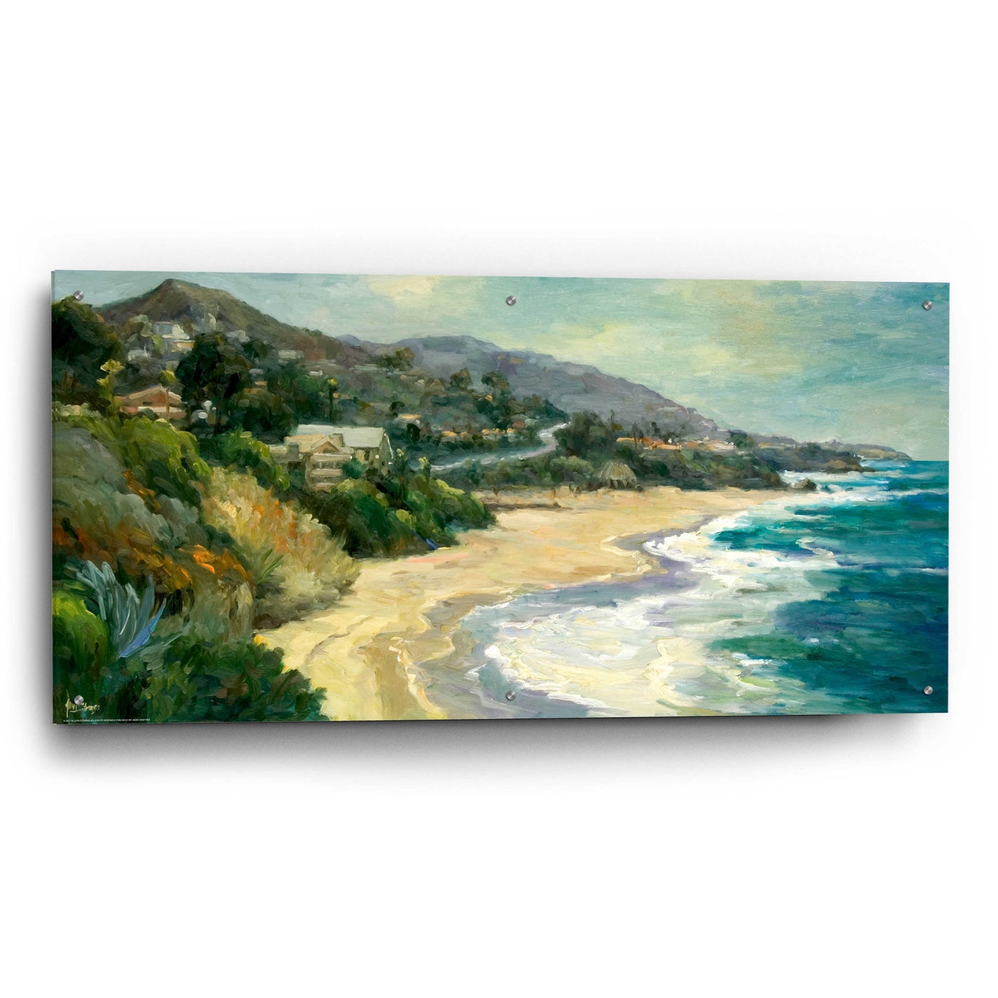 Epic Art 'Seaside Cove' by Allayn Stevens, Acrylic Glass Wall Art,48x24
