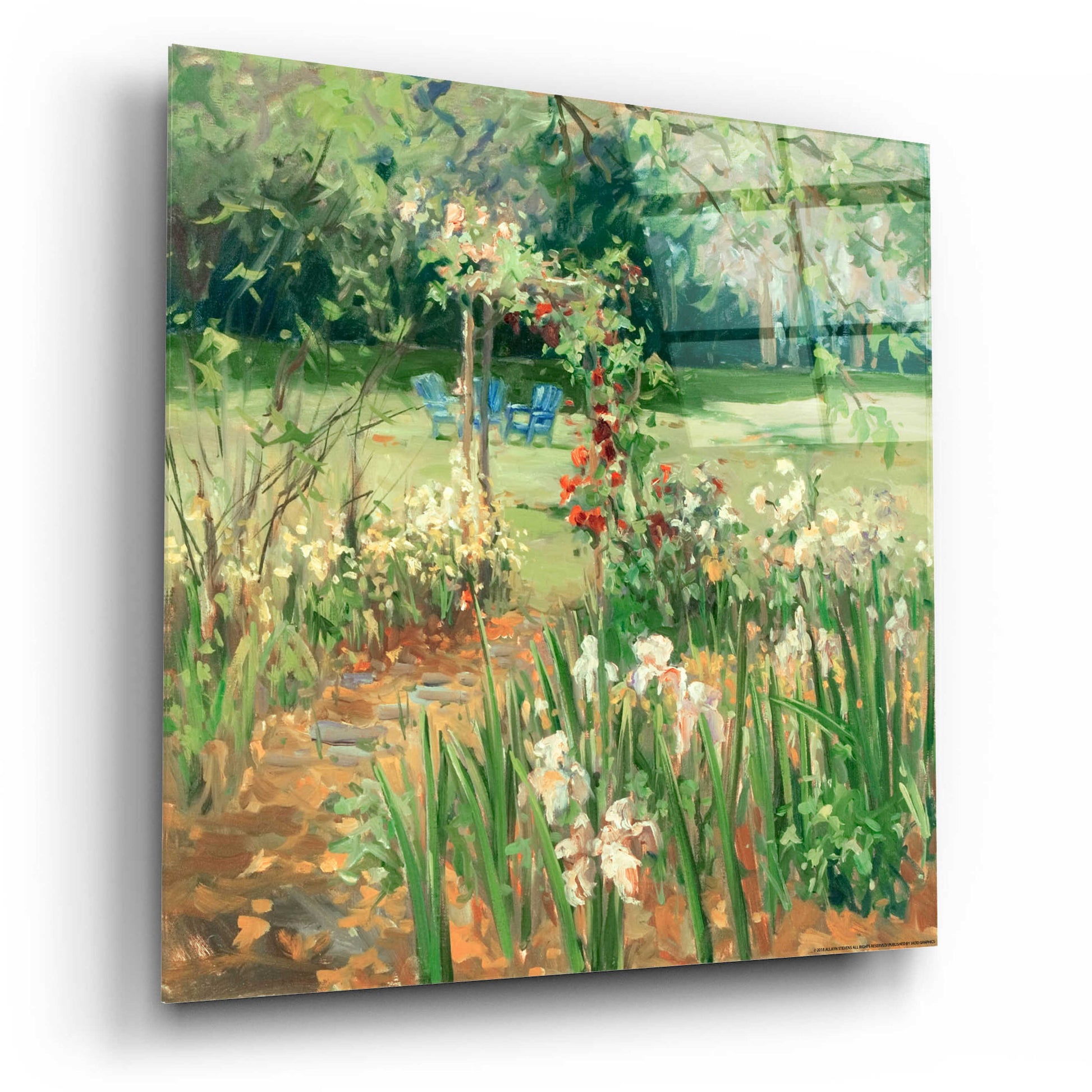Epic Art 'Iris Garden' by Allayn Stevens, Acrylic Glass Wall Art,12x12