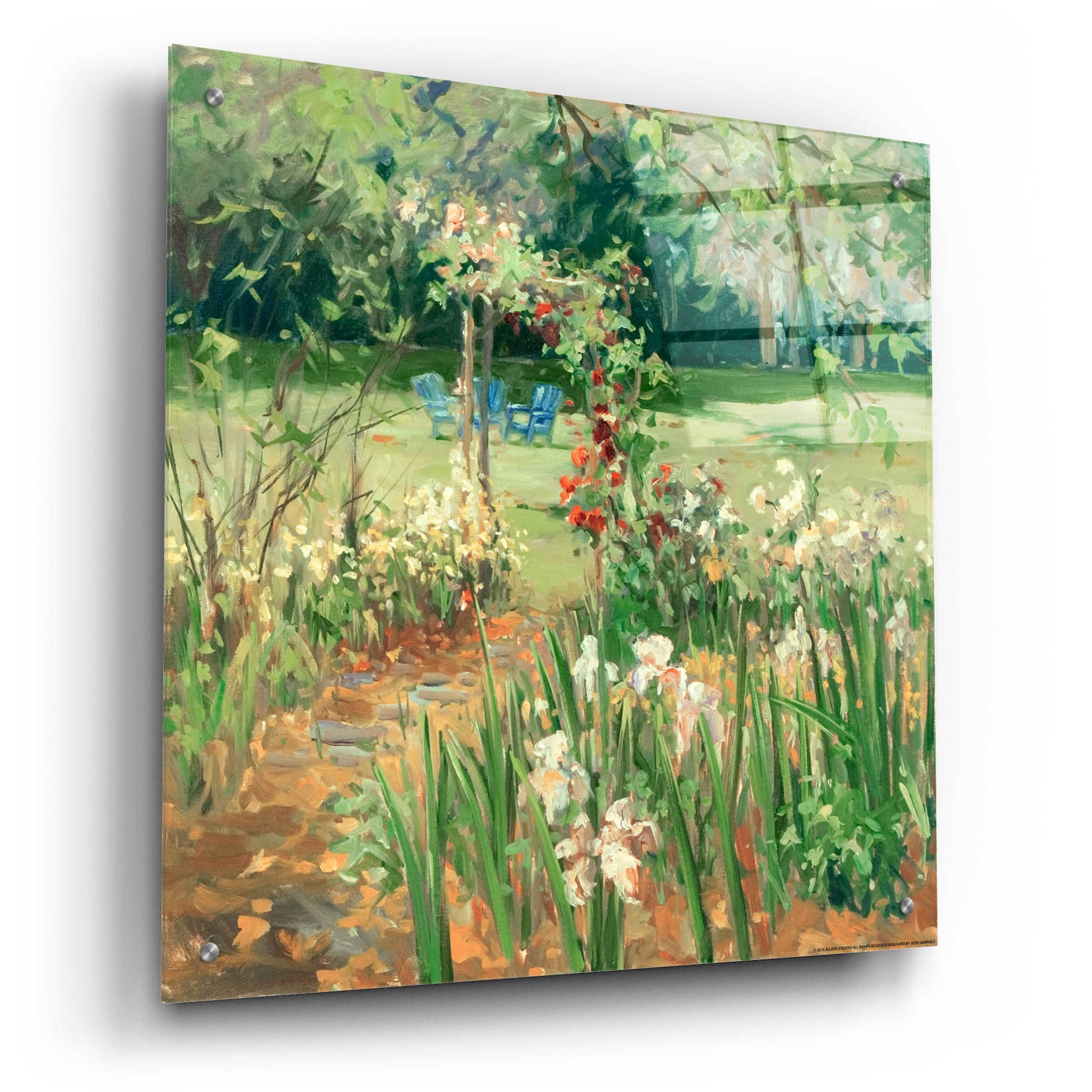 Epic Art 'Iris Garden' by Allayn Stevens, Acrylic Glass Wall Art,24x24