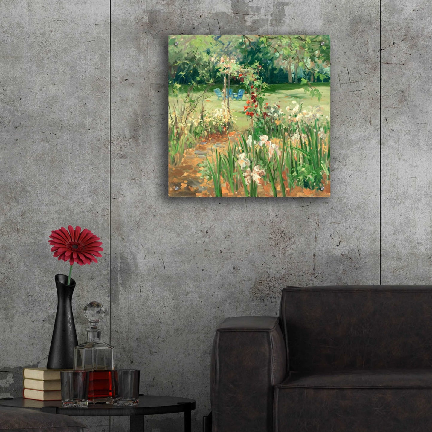 Epic Art 'Iris Garden' by Allayn Stevens, Acrylic Glass Wall Art,24x24