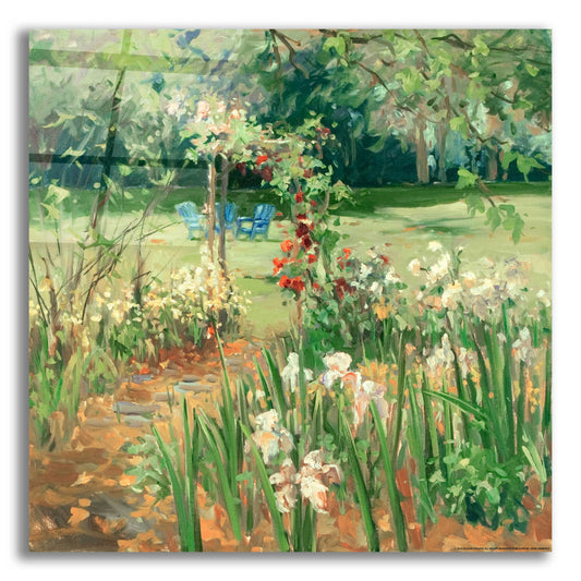 Epic Art 'Iris Garden' by Allayn Stevens, Acrylic Glass Wall Art