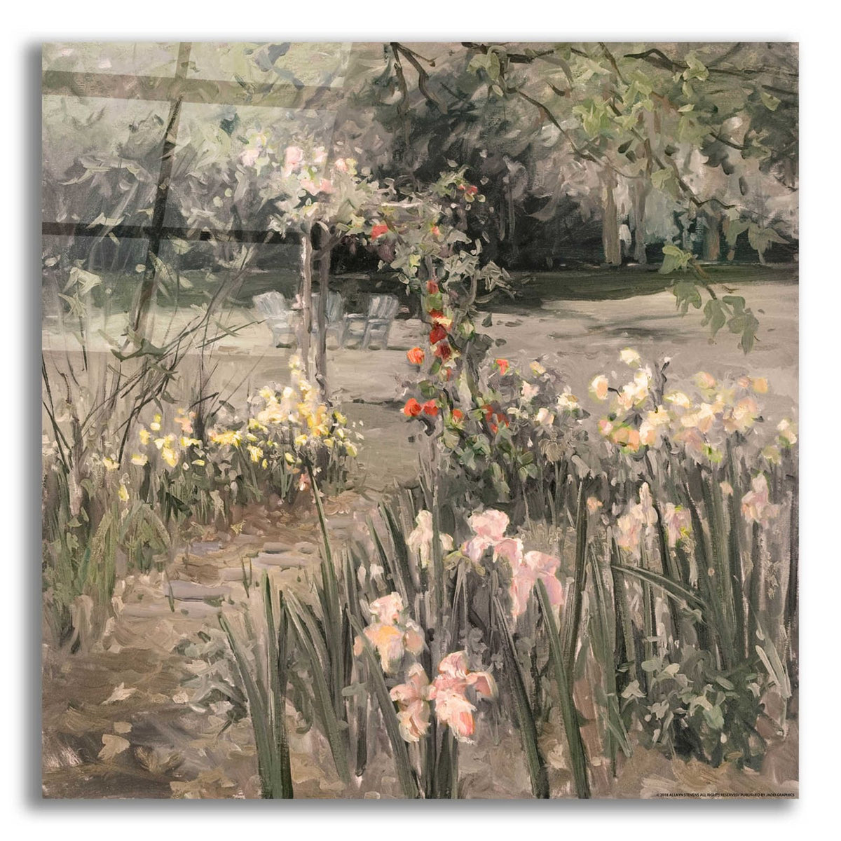 Iris Garden BW by Allayn Stevens acrylic glass wall art