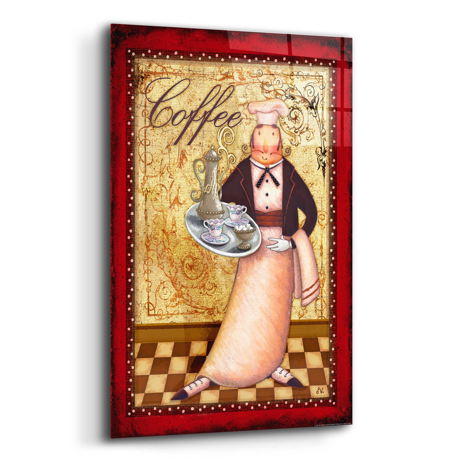 Epic Art 'Chef 1 Coffee' by Viv Eisner, Acrylic Glass Wall Art,12x16