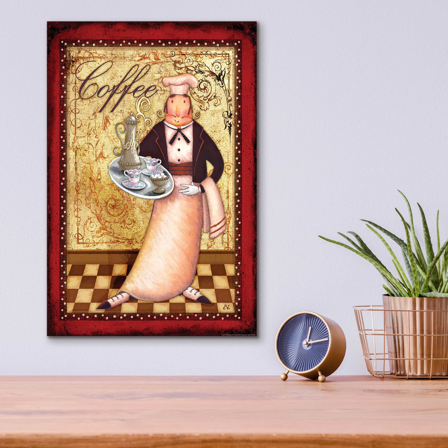 Epic Art 'Chef 1 Coffee' by Viv Eisner, Acrylic Glass Wall Art,12x16