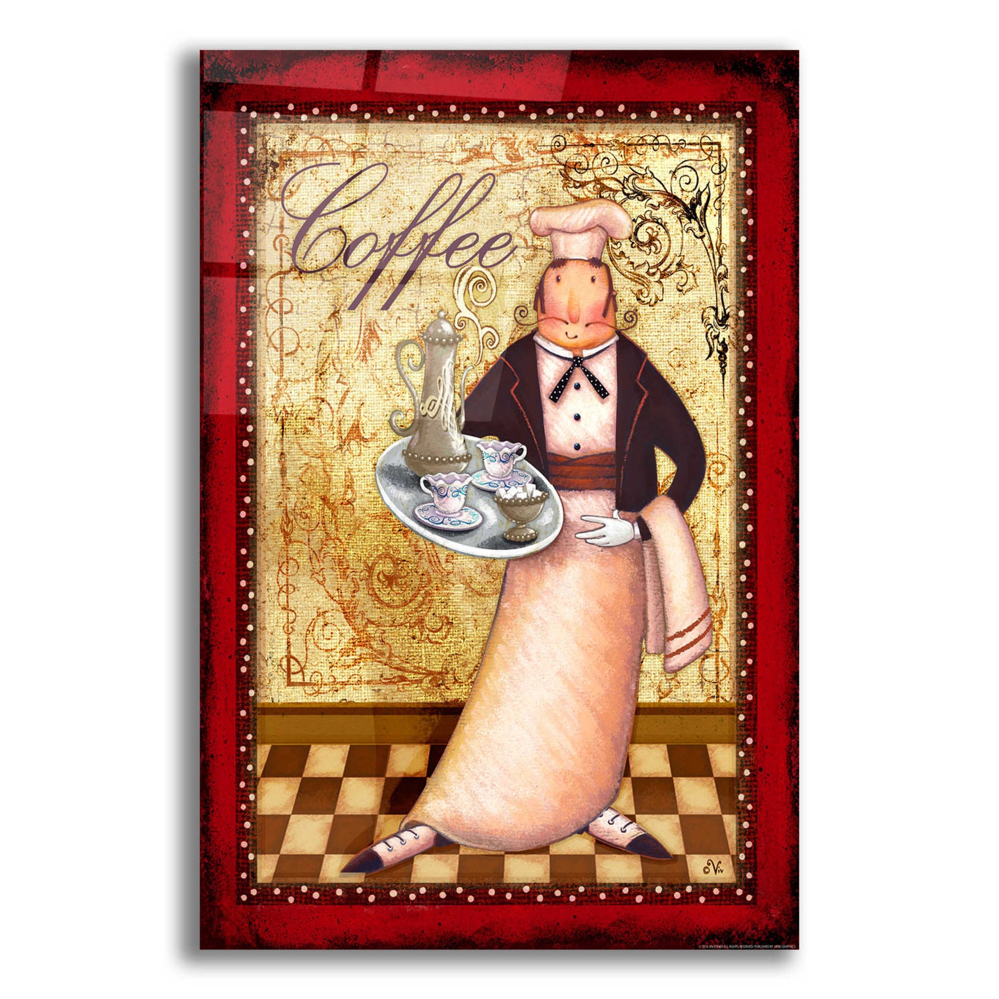 Epic Art 'Chef 1 Coffee' by Viv Eisner, Acrylic Glass Wall Art,12x16