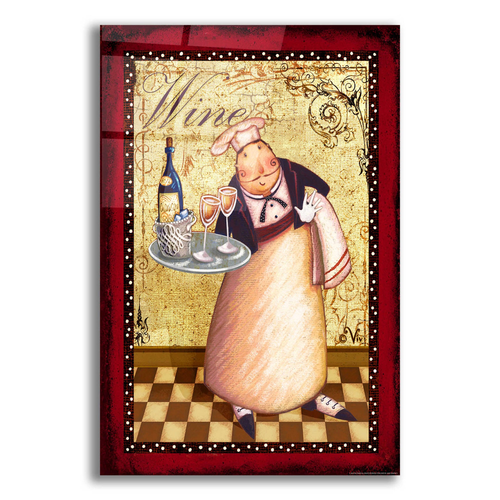 Epic Art 'Chef 4 Wine' by Viv Eisner, Acrylic Glass Wall Art,12x16