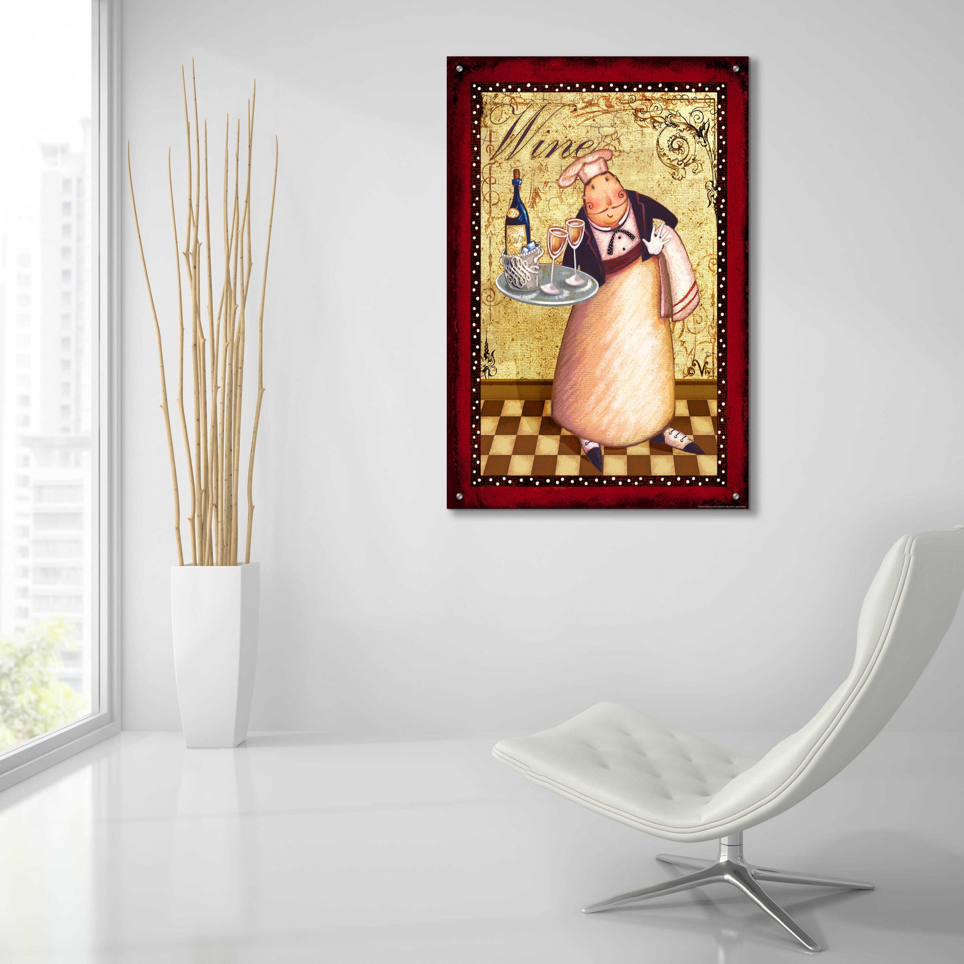 Epic Art 'Chef 4 Wine' by Viv Eisner, Acrylic Glass Wall Art,24x36