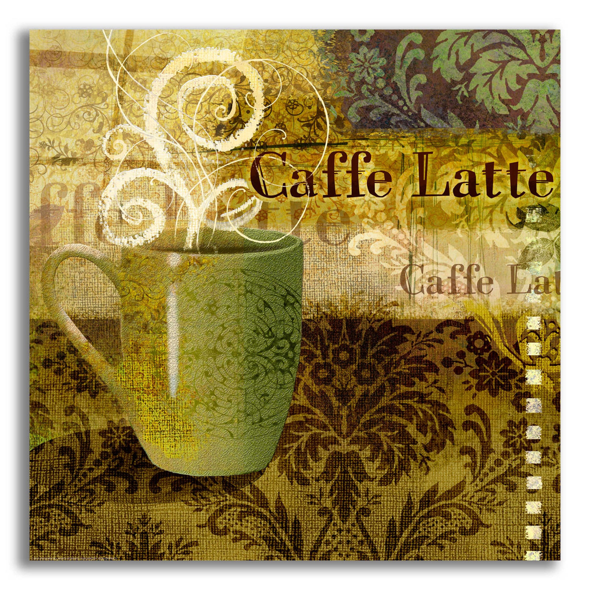 Epic Art 'Coffee 1 Latte' by Viv Eisner, Acrylic Glass Wall Art,12x12