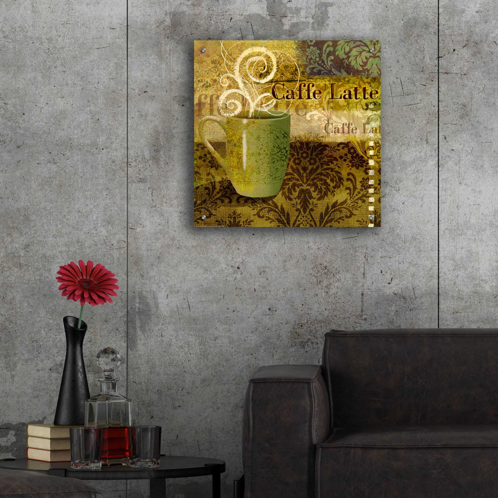 Epic Art 'Coffee 1 Latte' by Viv Eisner, Acrylic Glass Wall Art,24x24