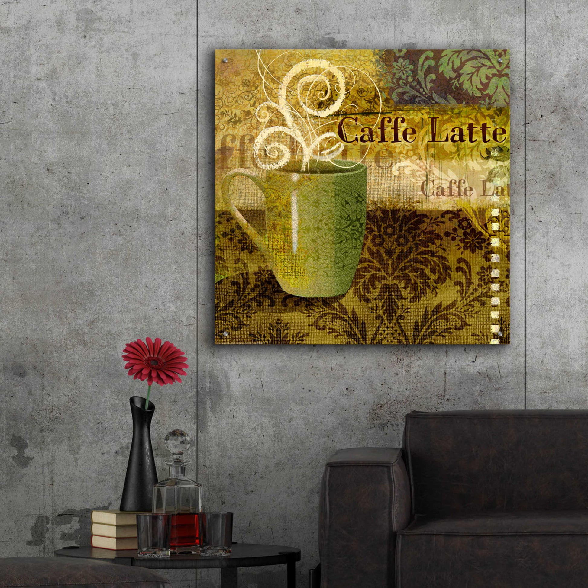 Epic Art 'Coffee 1 Latte' by Viv Eisner, Acrylic Glass Wall Art,36x36