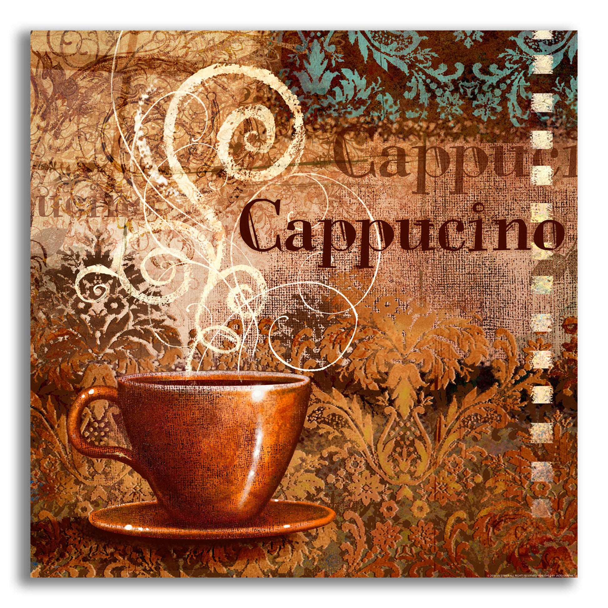 Epic Art 'Coffee 2 Cappuccino' by Viv Eisner, Acrylic Glass Wall Art,12x12