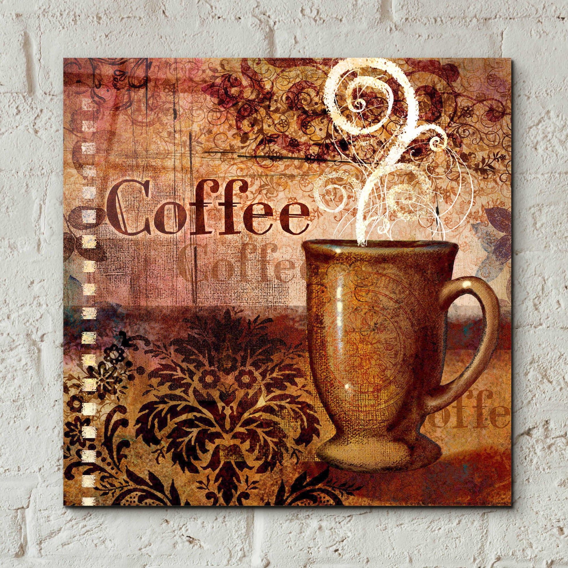 Epic Art 'Coffee 4 Coffee' by Viv Eisner, Acrylic Glass Wall Art,12x12