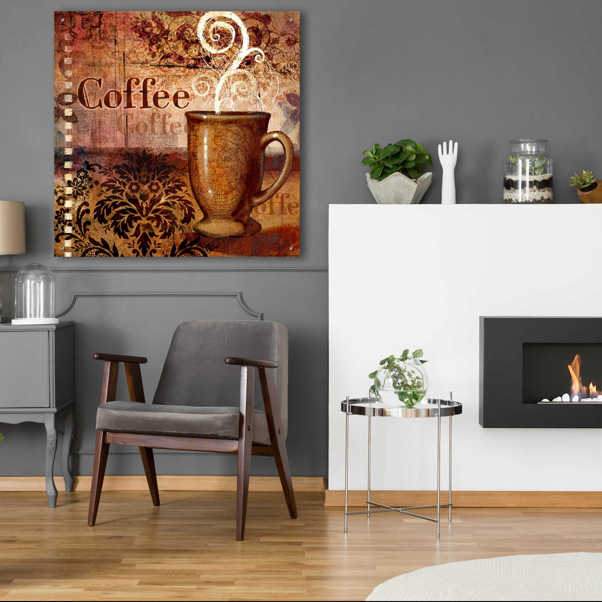 Epic Art 'Coffee 4 Coffee' by Viv Eisner, Acrylic Glass Wall Art,36x36