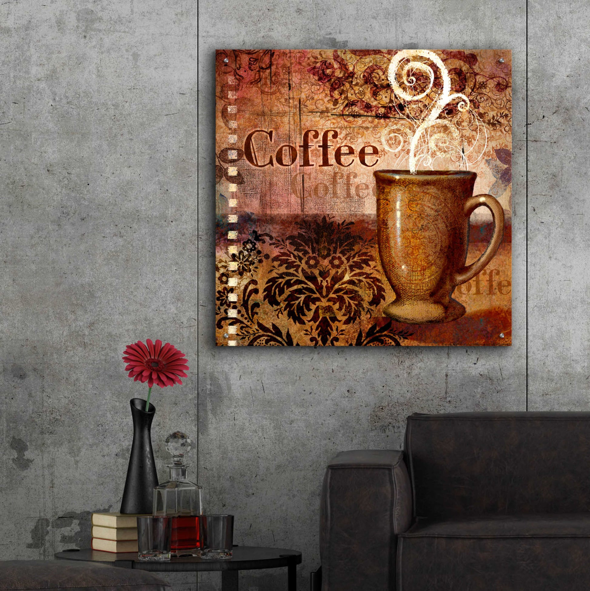 Epic Art 'Coffee 4 Coffee' by Viv Eisner, Acrylic Glass Wall Art,36x36