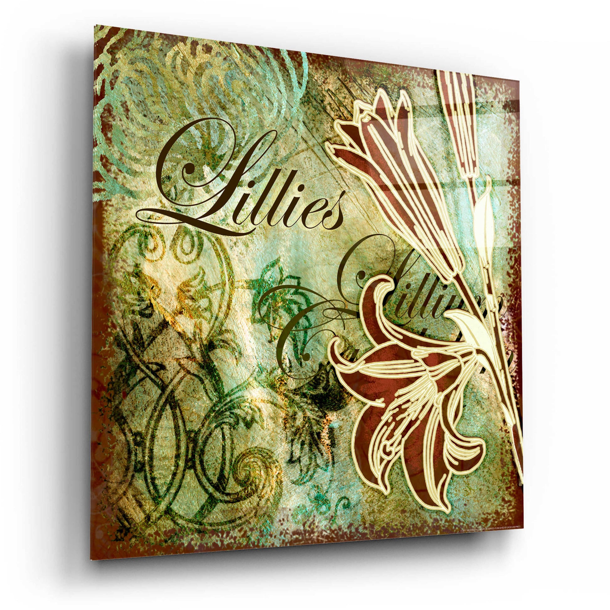 Epic Art 'Lilies 1' by Viv Eisner, Acrylic Glass Wall Art,12x12