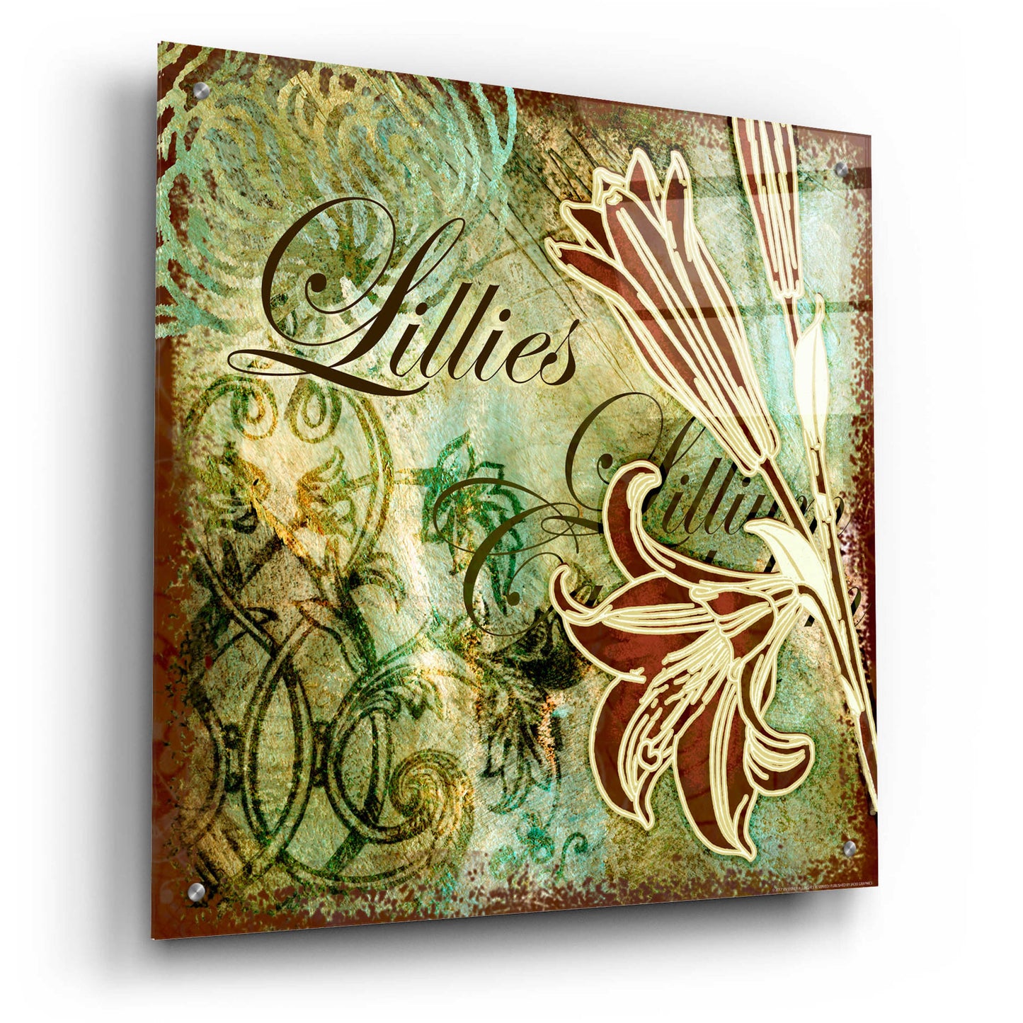 Epic Art 'Lilies 1' by Viv Eisner, Acrylic Glass Wall Art,24x24