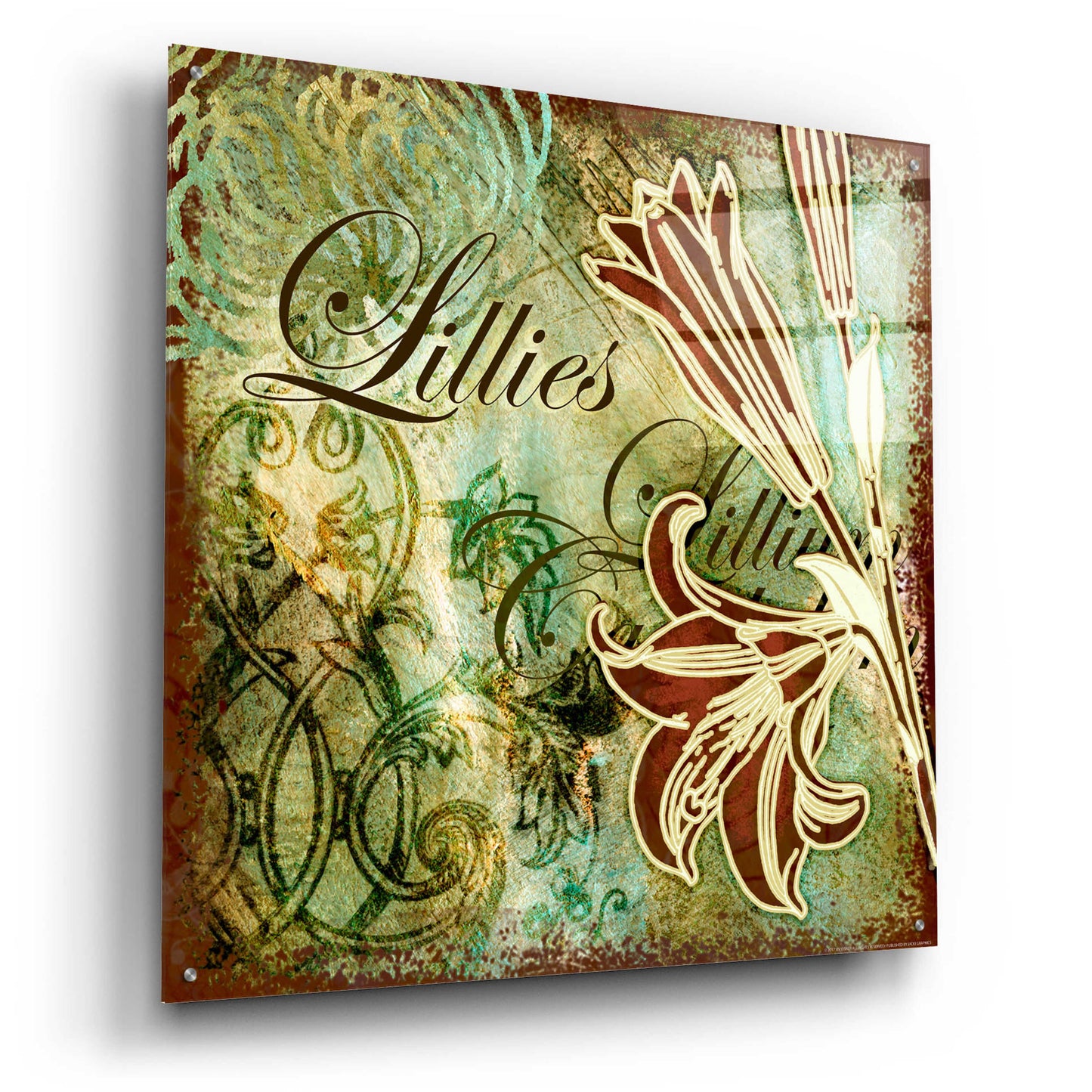 Epic Art 'Lilies 1' by Viv Eisner, Acrylic Glass Wall Art,36x36