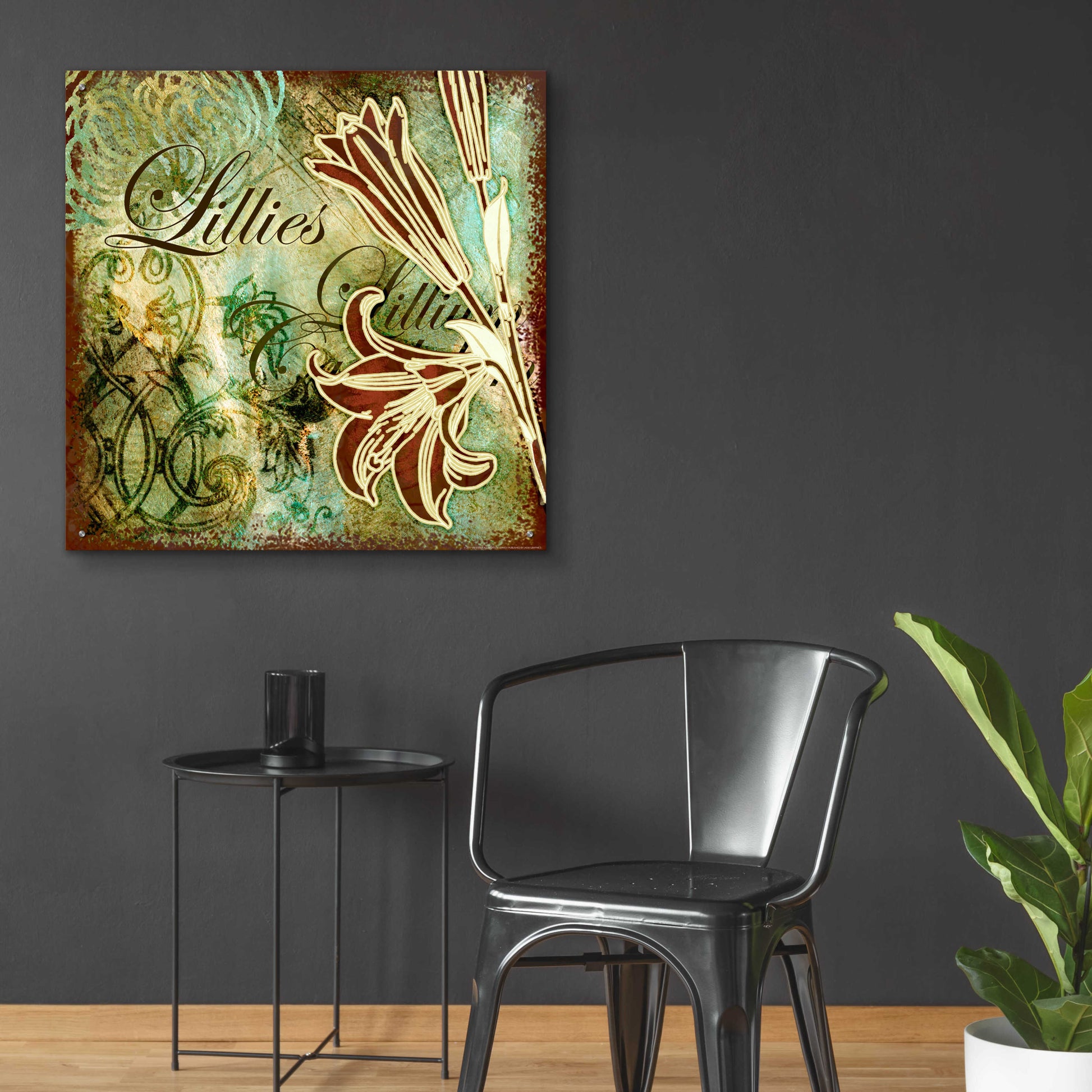 Epic Art 'Lilies 1' by Viv Eisner, Acrylic Glass Wall Art,36x36