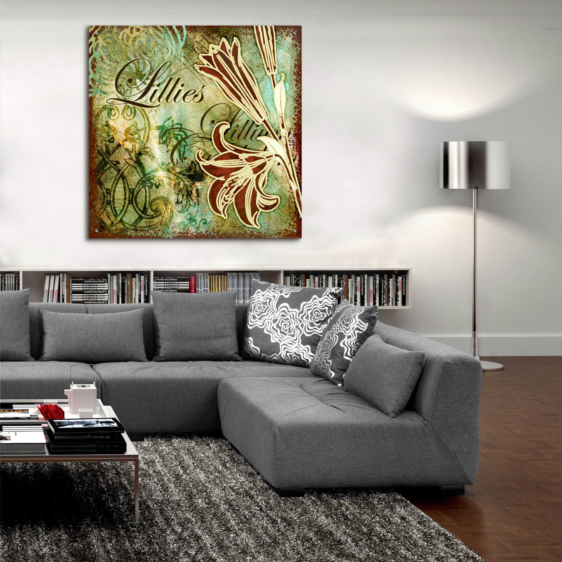 Epic Art 'Lilies 1' by Viv Eisner, Acrylic Glass Wall Art,36x36