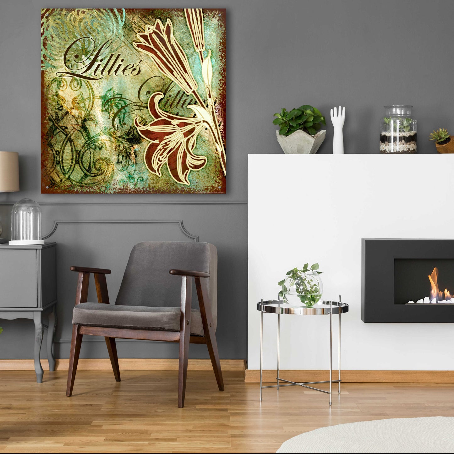 Epic Art 'Lilies 1' by Viv Eisner, Acrylic Glass Wall Art,36x36