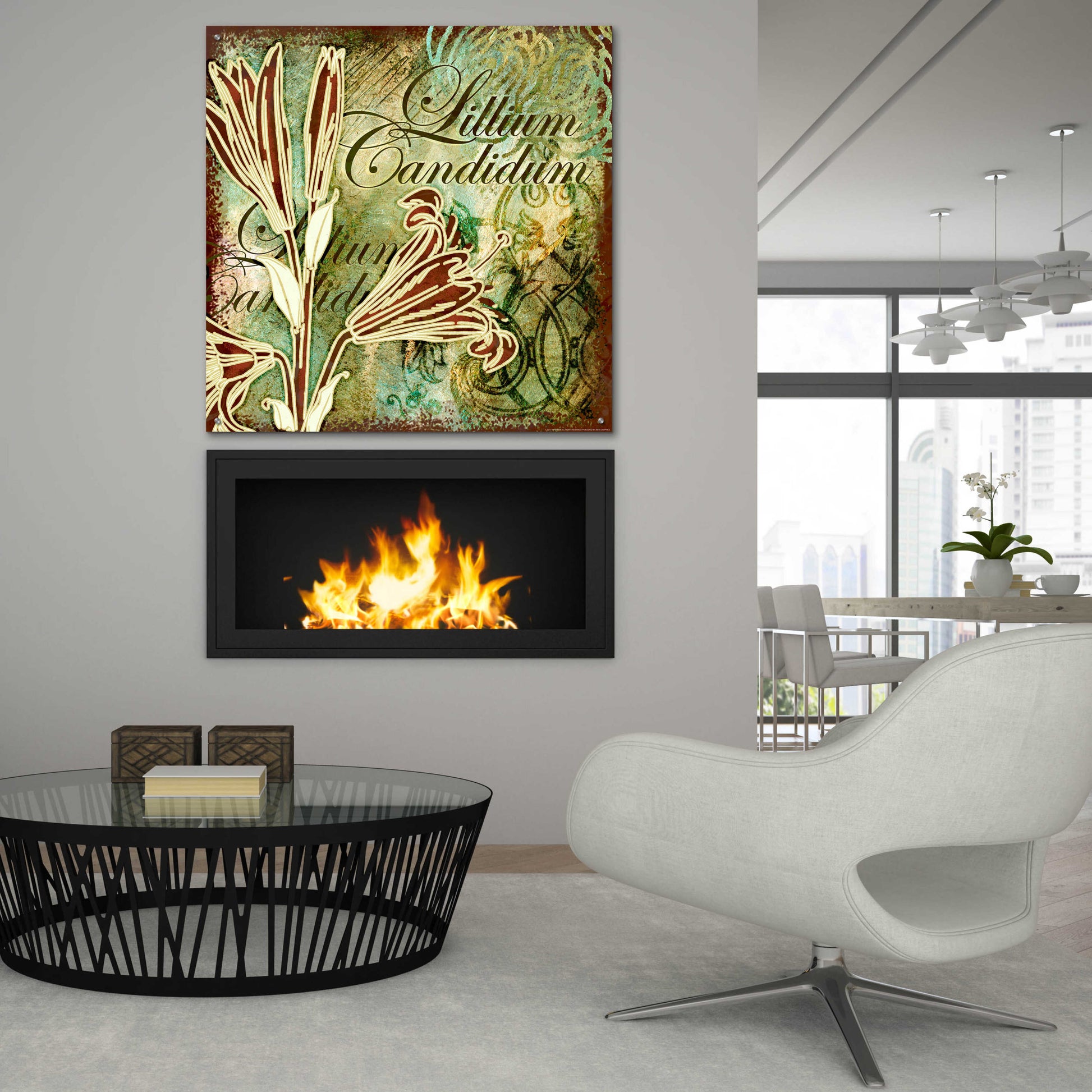 Epic Art 'Lilies 2' by Viv Eisner, Acrylic Glass Wall Art,36x36