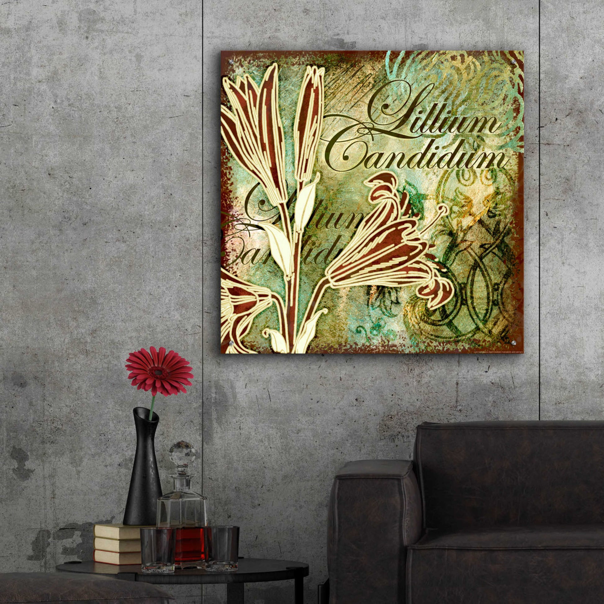 Epic Art 'Lilies 2' by Viv Eisner, Acrylic Glass Wall Art,36x36