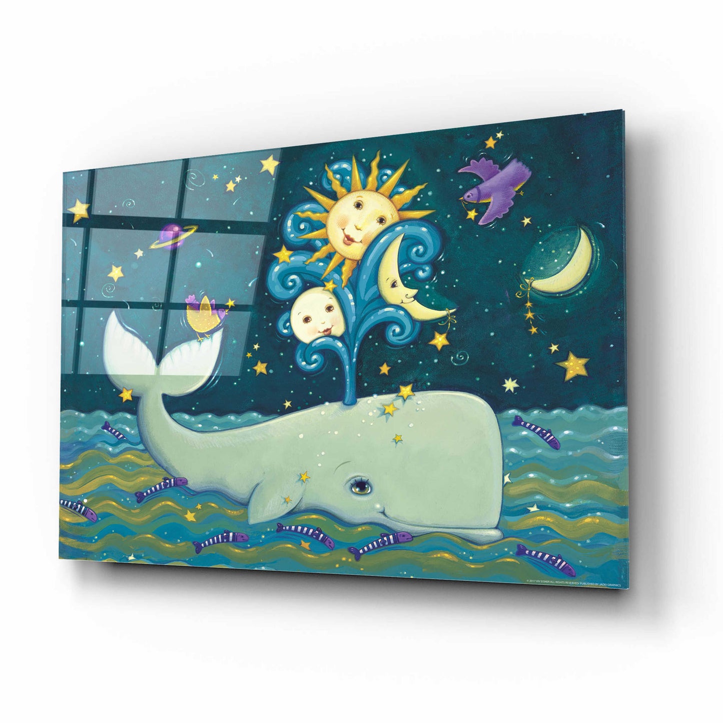 Epic Art 'Sunny Whale' by Viv Eisner, Acrylic Glass Wall Art,16x12