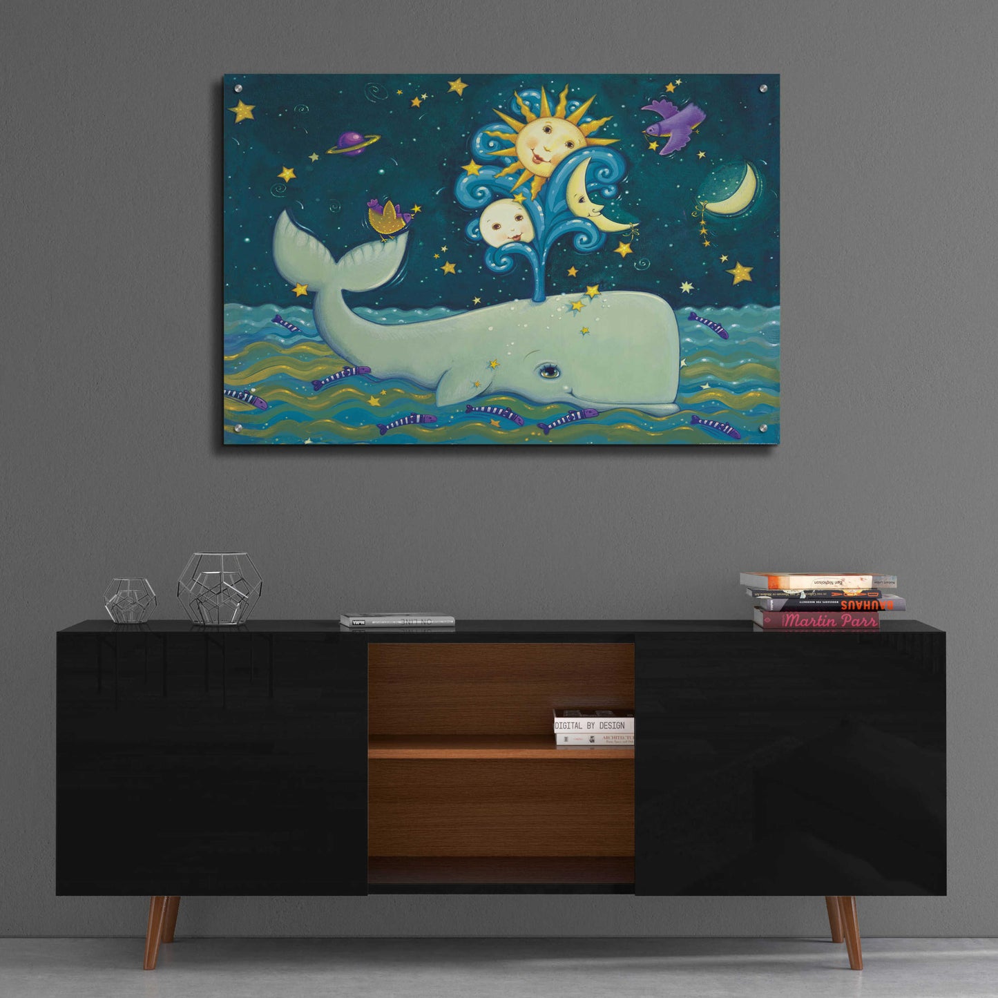 Epic Art 'Sunny Whale' by Viv Eisner, Acrylic Glass Wall Art,36x24