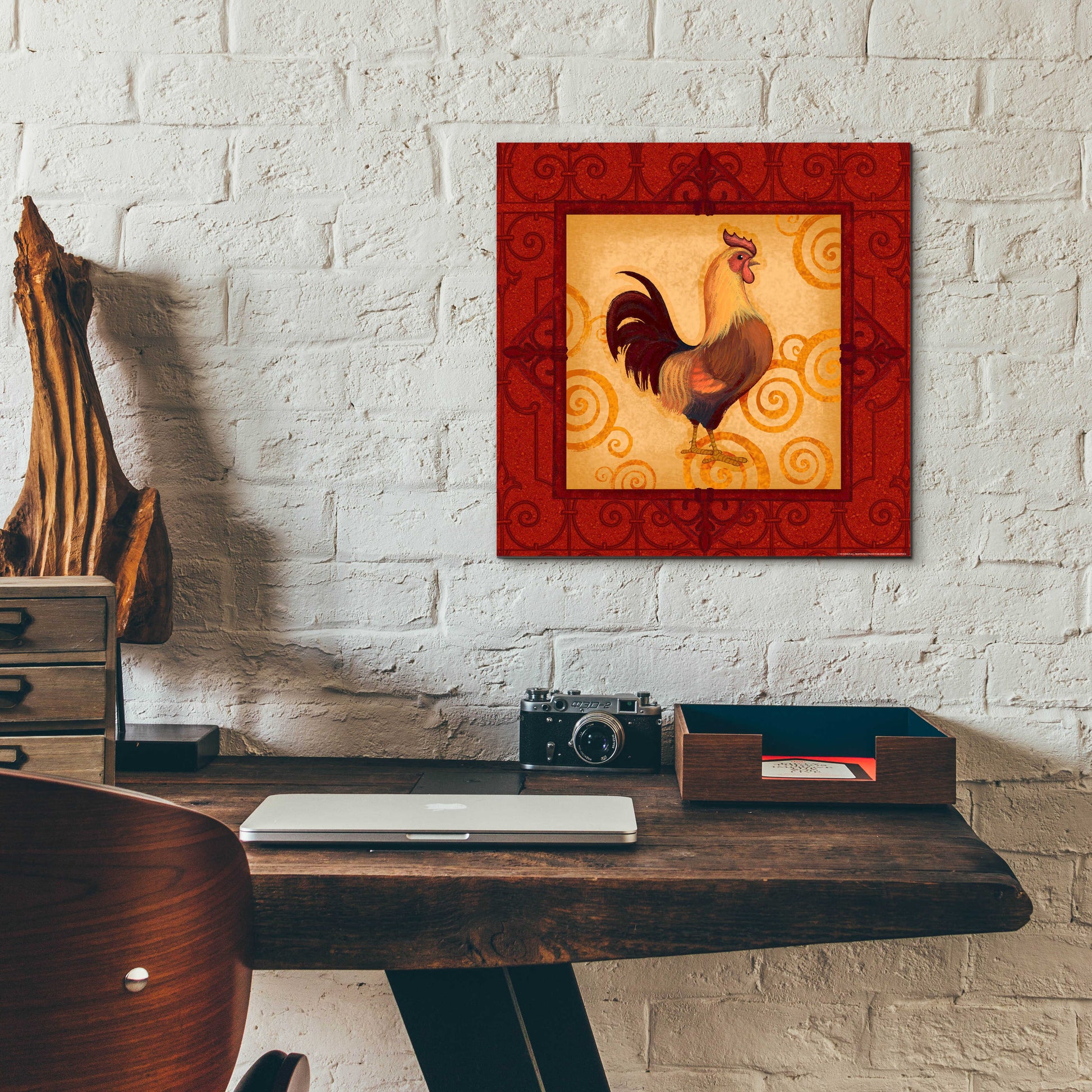 Epic Art 'Rooster 1' by Viv Eisner, Acrylic Glass Wall Art,12x12