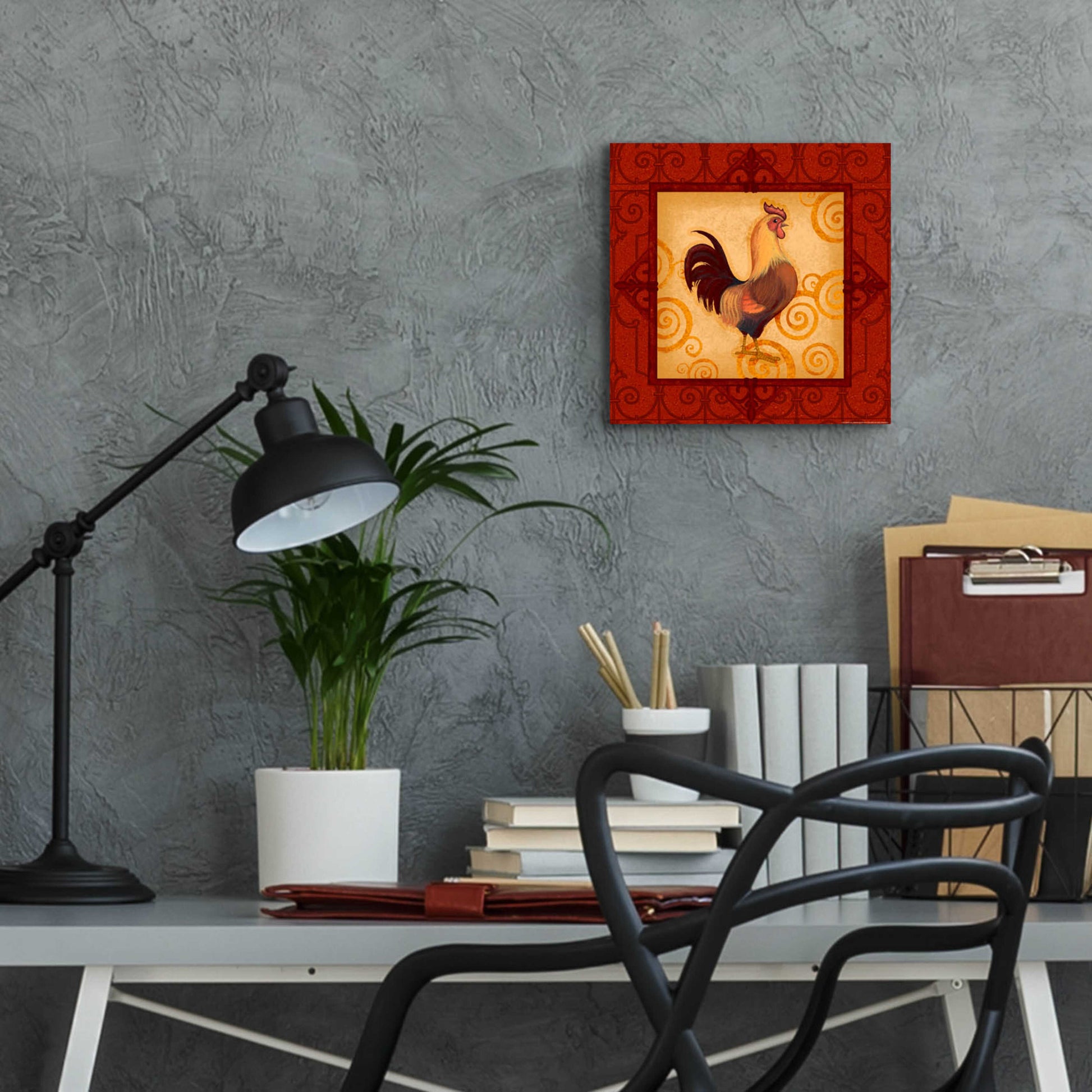 Epic Art 'Rooster 1' by Viv Eisner, Acrylic Glass Wall Art,12x12