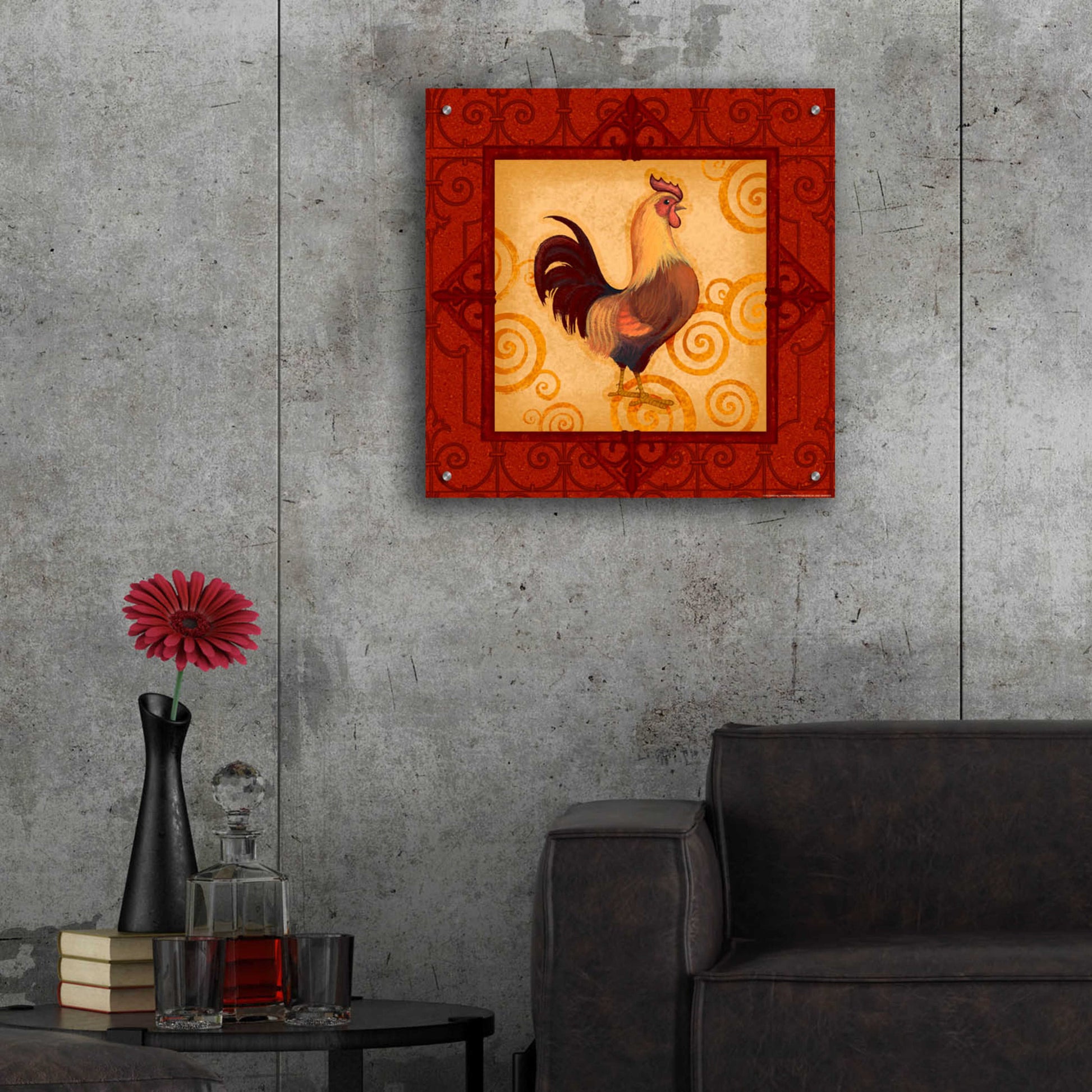 Epic Art 'Rooster 1' by Viv Eisner, Acrylic Glass Wall Art,24x24