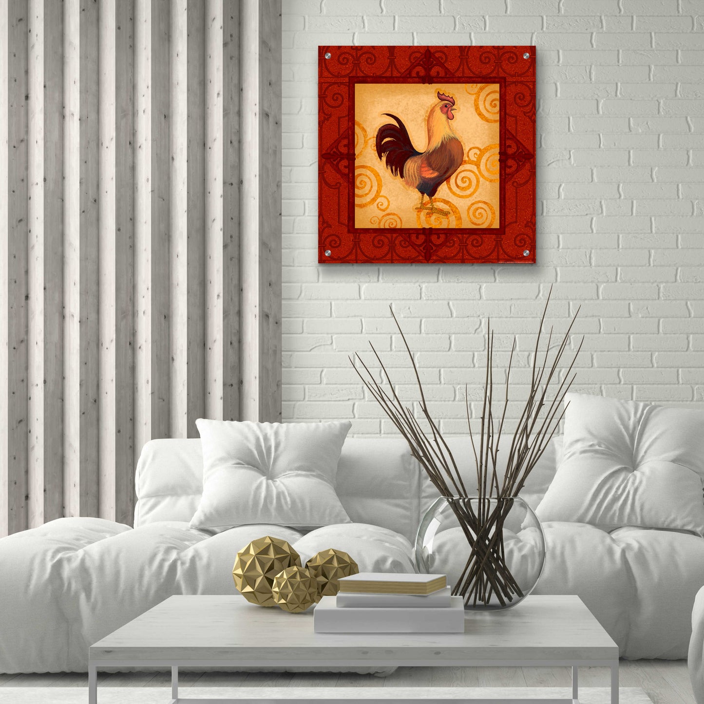 Epic Art 'Rooster 1' by Viv Eisner, Acrylic Glass Wall Art,24x24