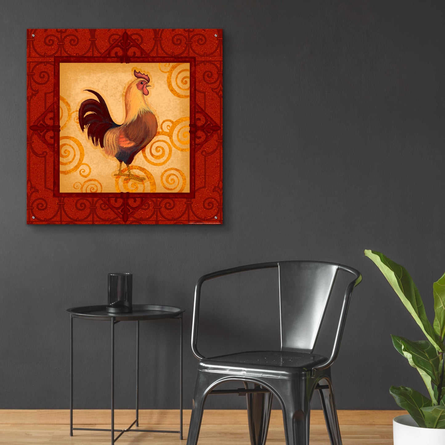 Epic Art 'Rooster 1' by Viv Eisner, Acrylic Glass Wall Art,36x36