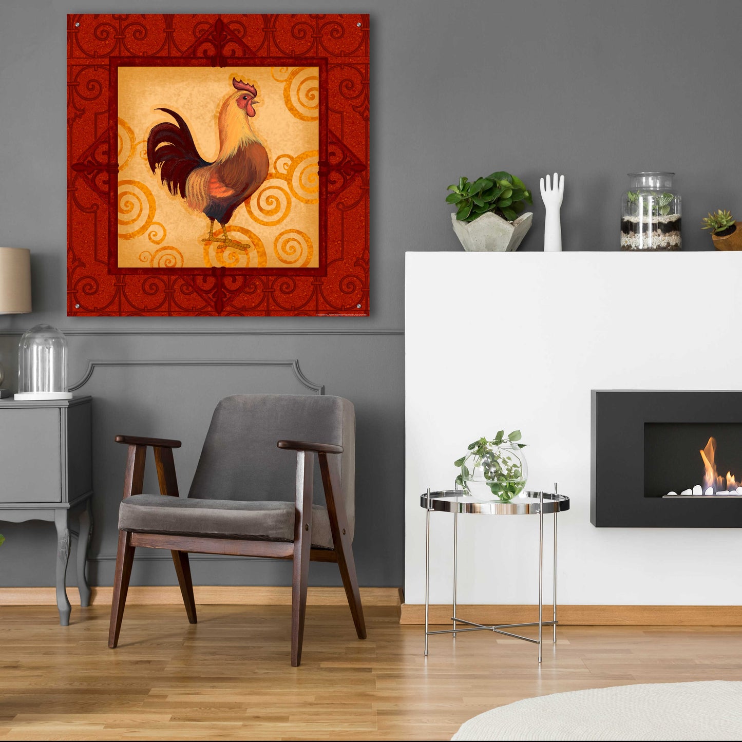 Epic Art 'Rooster 1' by Viv Eisner, Acrylic Glass Wall Art,36x36