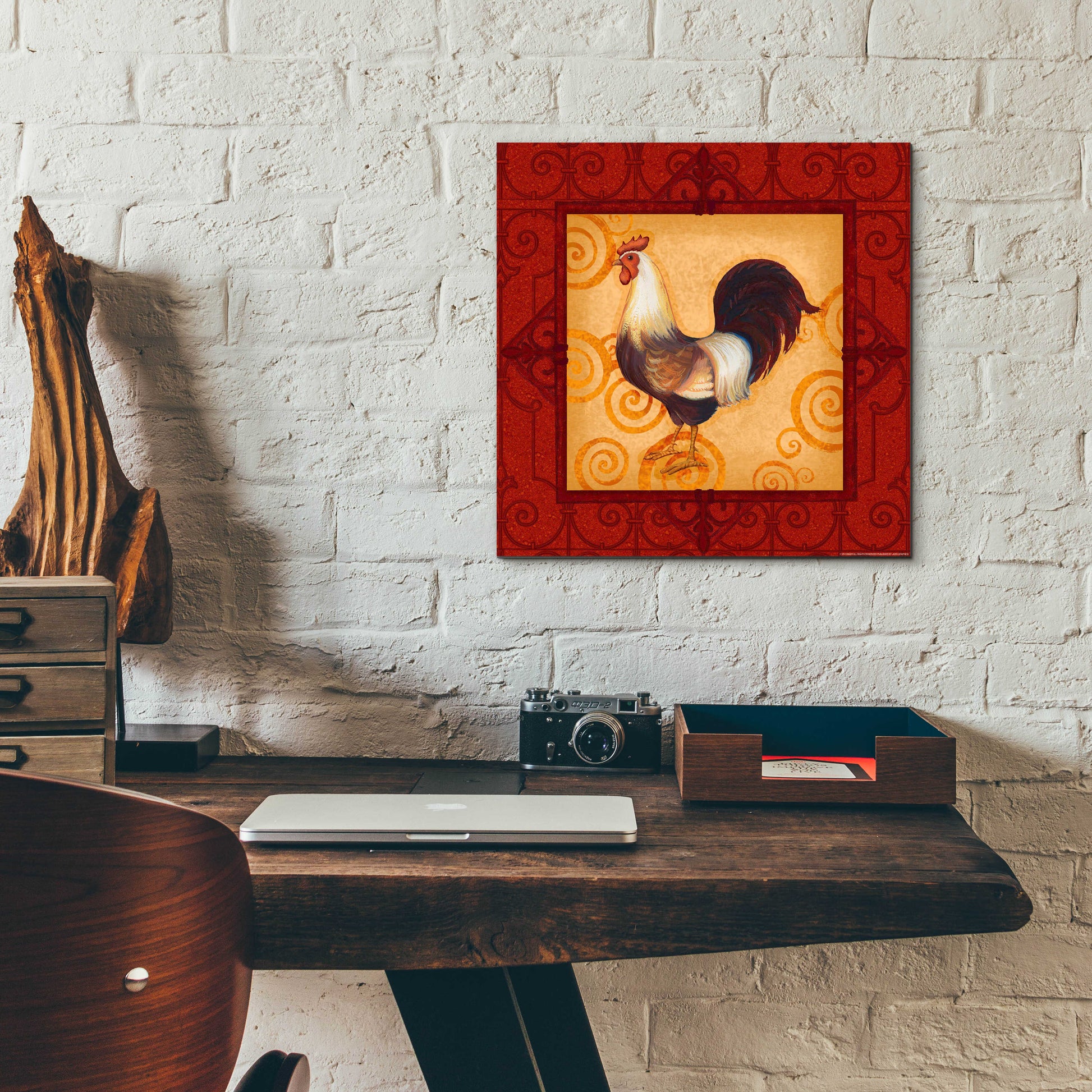 Epic Art 'Rooster 2' by Viv Eisner, Acrylic Glass Wall Art,12x12