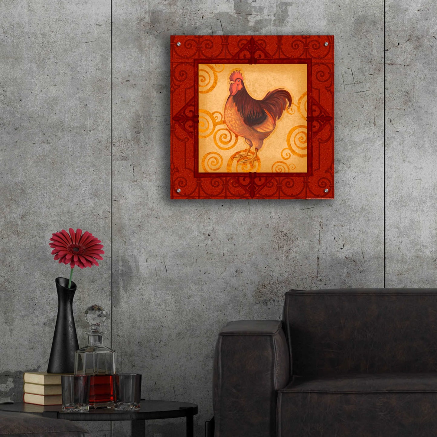 Epic Art 'Rooster 3' by Viv Eisner, Acrylic Glass Wall Art,24x24