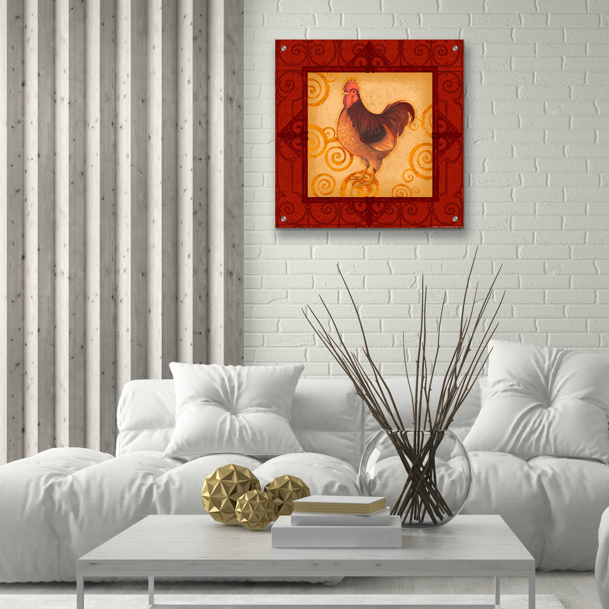 Epic Art 'Rooster 3' by Viv Eisner, Acrylic Glass Wall Art,24x24