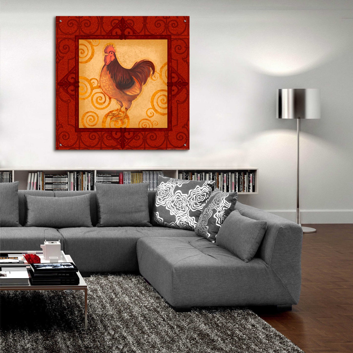 Epic Art 'Rooster 3' by Viv Eisner, Acrylic Glass Wall Art,36x36