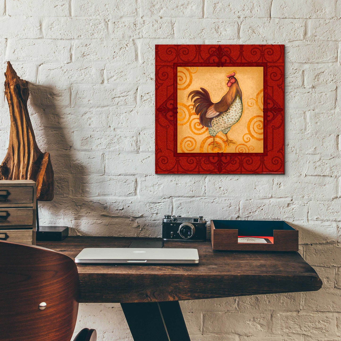 Epic Art 'Rooster 4' by Viv Eisner, Acrylic Glass Wall Art,12x12